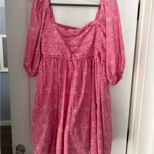 Abercrombie & Fitch Emerson Puff Sleeve Pink Patterned Dress